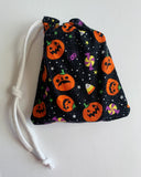 Halloween Mini Tarot Bag - White Draw String Dice Bag