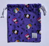 Boo! OOAK Hello Kitty Halloween themed Drawstring Bag for Tarot, Dice, Spells