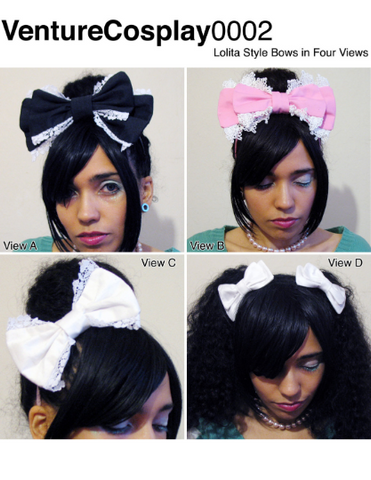 EGL bows tutorial, Lolita bows sewing pattern, alice band printable sewing pattern, fairy kei bow tutorial