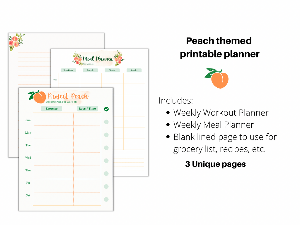 Peach Weekly Meal Plan Schedule Template - Venngage